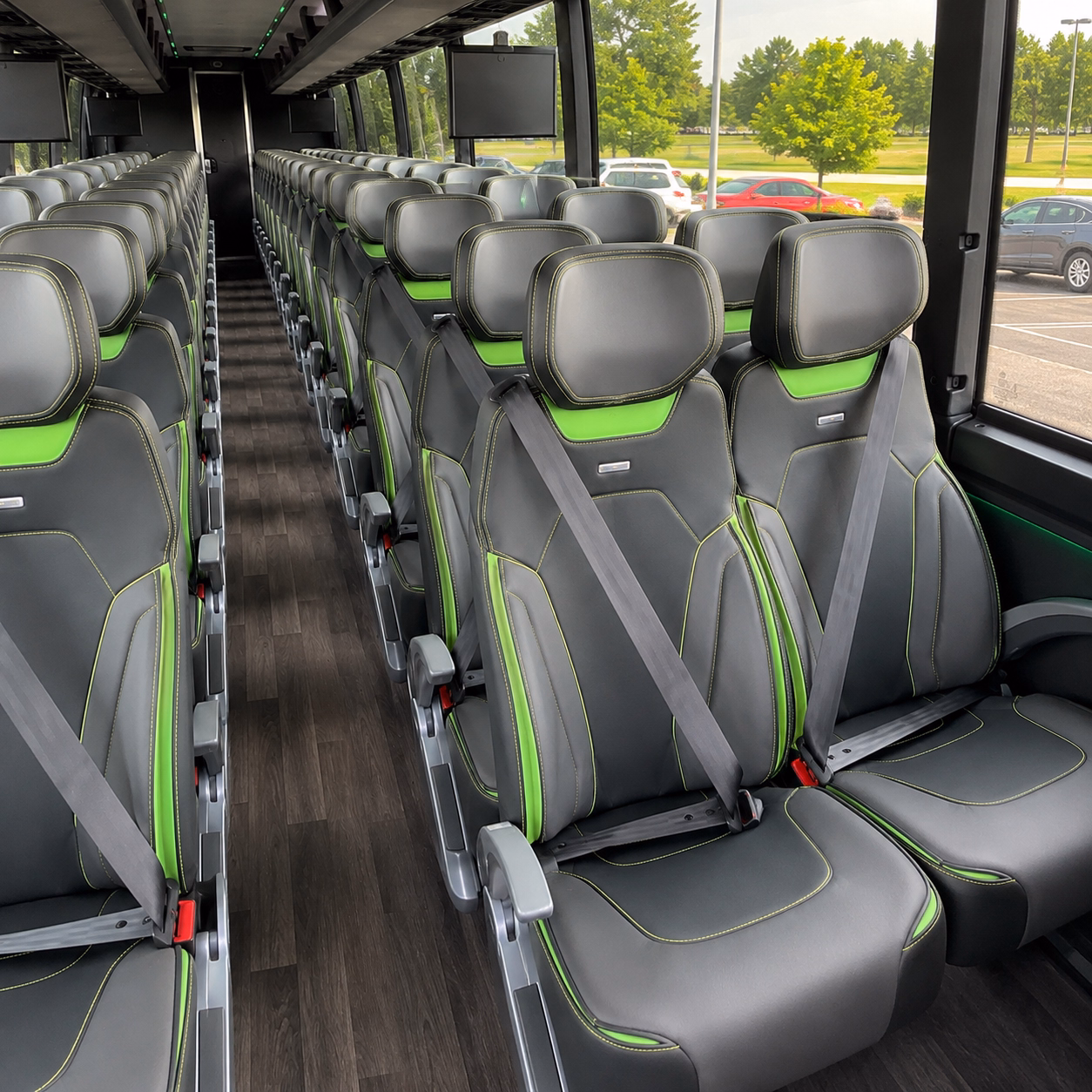 aurora show up to aurora concerts in a charter bus