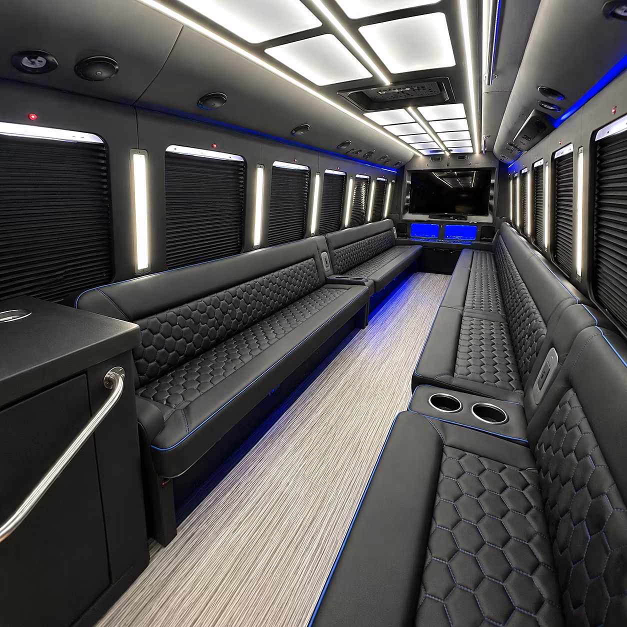 thornton party bus rental interior
